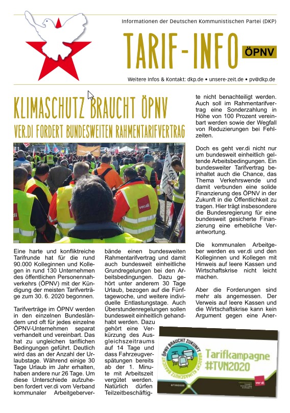 DKP-Information Tarifkampf-Info ÖPNV: Klimaschutz braucht ÖPNV: ver.di  (PDF, 0.50 MB)
